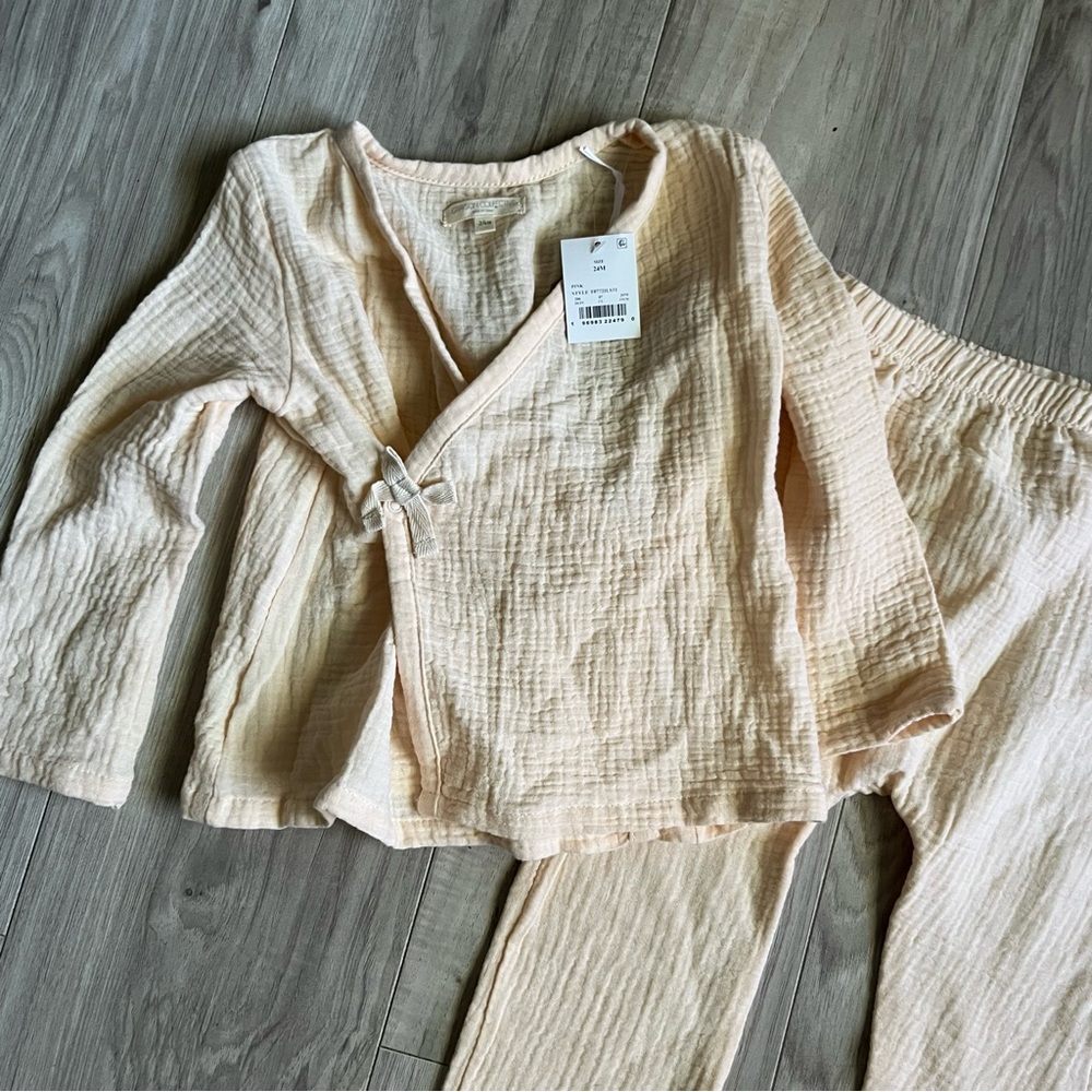 Grayson Collective Cream Textured Top and Pants Set